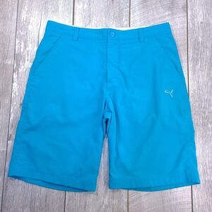 Puma Golf Shorts Mens 34 Blue Drycell Performance Flat Bermuda Stretch